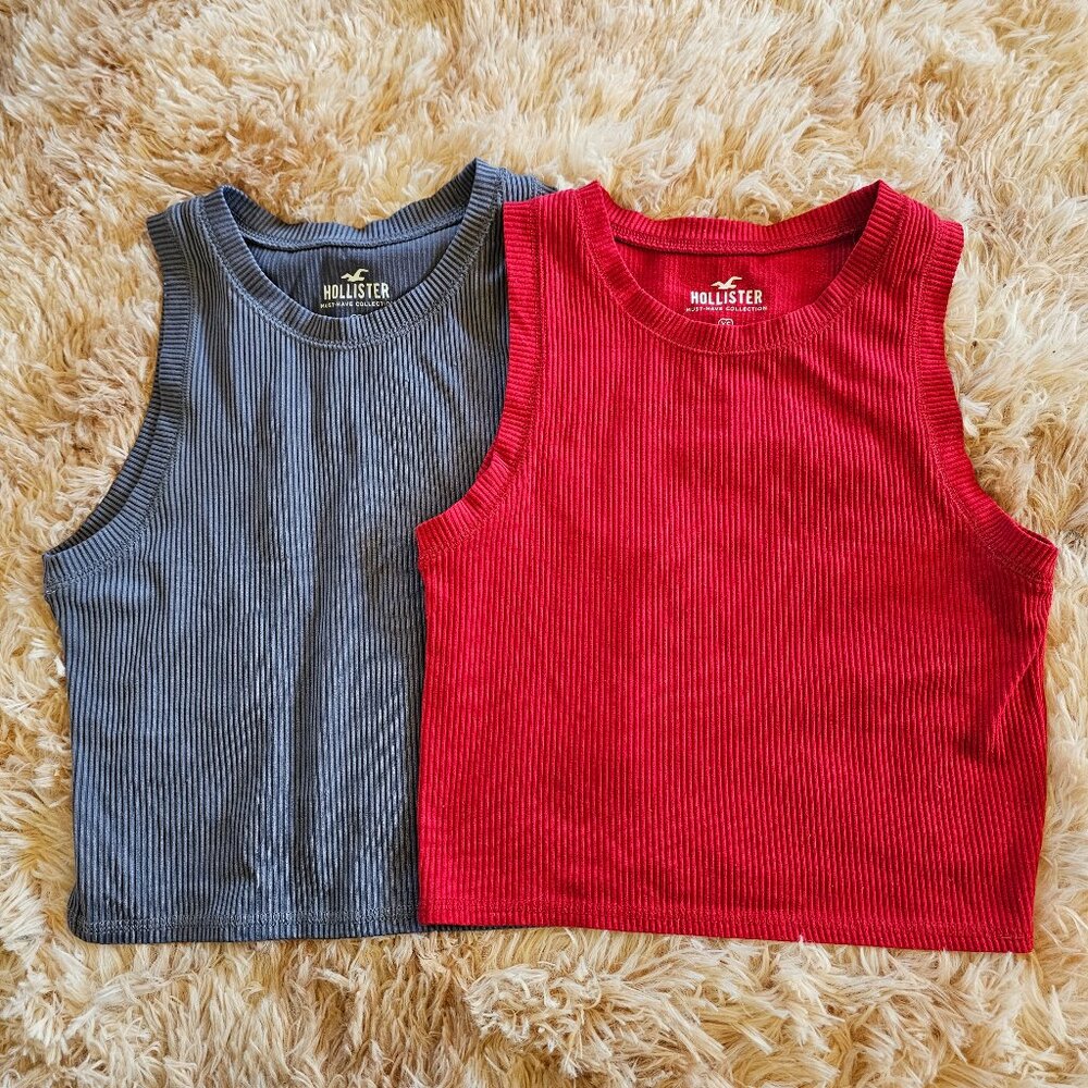 Two Hollister Ribbed Tank Tops
